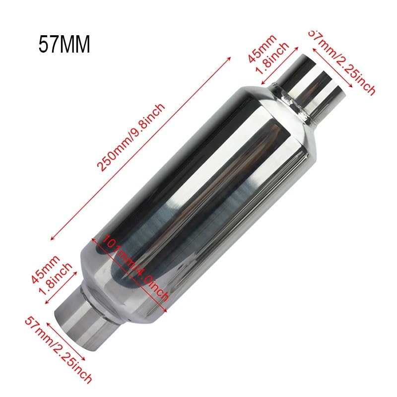 Tłumik wydechowy samochodu 51MM 57MM 63MM 76MM rezonatora ze stali nierdzewnej Tłumik Samochodowy(57MM)