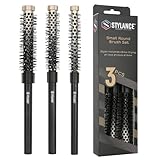 STYLANCE Small Round Brush Set, Hair Styling Brush for Men Women,Short Hair, Bangs, Straight, Curling 3 Piece, 11mm/13mm/16mm