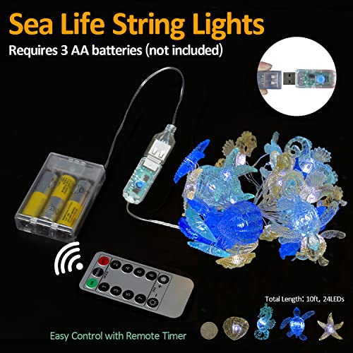 Ocean themed string lights marine life night lights beach décor sea turtle seahorse starfish clam decorative lights battery operated usb plug in 30led 10ft christmas tree ornaments holiday bedroom 2 Ocean themed string lights marine life night lights beach décor sea turtle seahorse starfish clam decorative lights battery operated usb plug in 30led 10ft christmas tree ornaments holiday bedroom - image 3