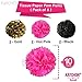 Sweet 16 Birthday Party Supplies – Large, Pack of 37 | Gold 16th Birthday Decorations Kit | Hot Pink Happy Birthday Banner Sign | Pink Gold Black Latex Balloon and Pompoms | 16th Bday Banner