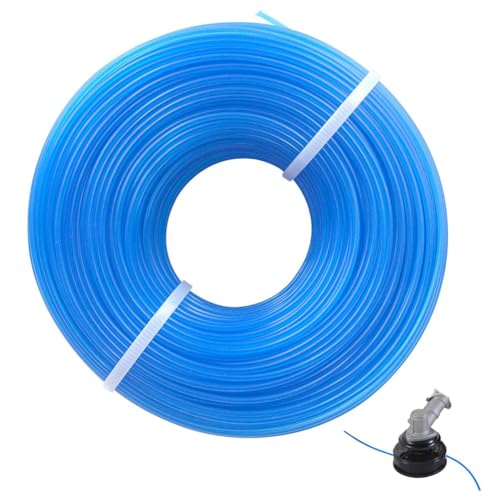 Blue Grass Strimmer Line Wire Cord,Blue Strimmer Line Wire Powerful Tools Heavy Duty Nylon Brushcutter Trimmer Cord String Wire Line Wire for Petrol Strimmers,Electric Trimmers 1.6mm*100m