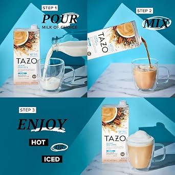 TAZO Tea Concentrate Green Tea Matcha Latte & Skinny Chai Latte 32 Fl Oz (1ea) (Variety Pack)