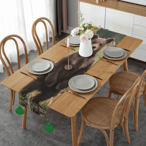 Chemin de table ours lavable pour décoration de vacances