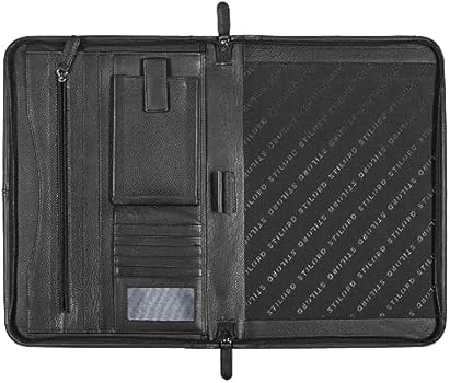 STILORD Elton Conferentiemap A4 Leer Vintage Documentmap Schrijfmap Laptoptas voor 13,3 inch MacBook Business Orgnizer Presentatiemap Aktetas Lederen Map Kleur:middel - bruin