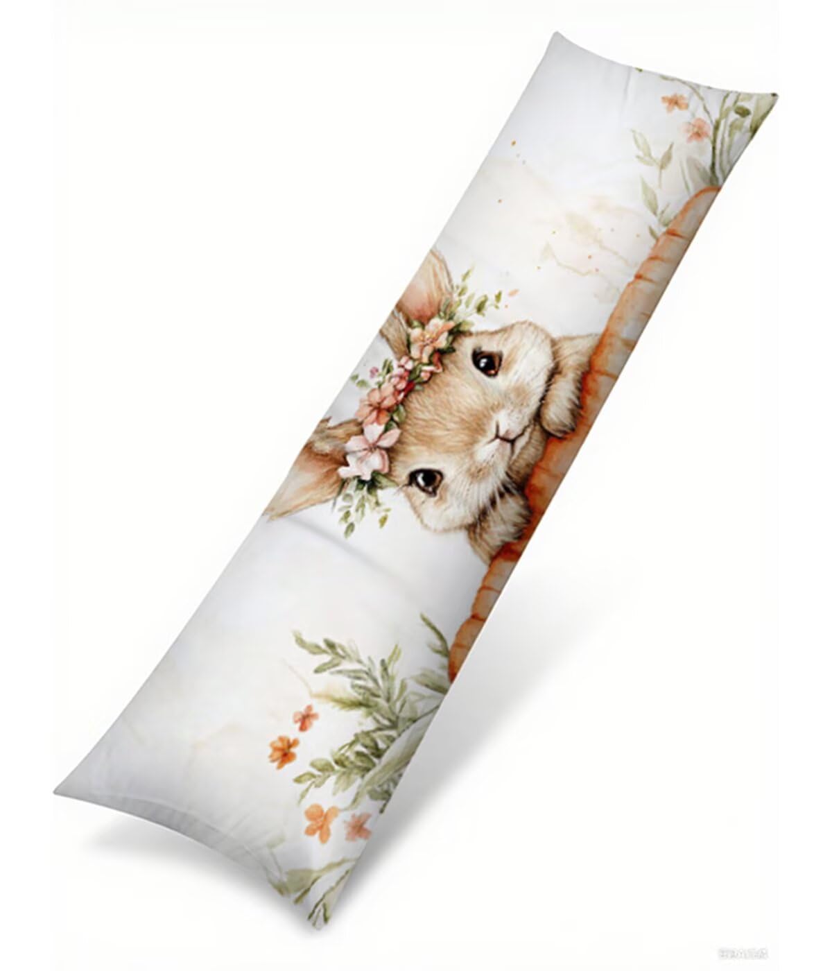 Seitenschläferkissen Bezug 50 x 150 cm Kaninchen Kissenbezug Karotte Muster Side Sleeper Pillow Case, Doppelseitig Drucken Samt Body Pillow Langes Kissen Seitenschläfer Schwangerschafts kissen B1-905