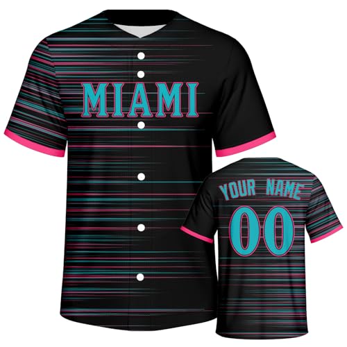 Custom Baseball Jersey Striped Printed Personalized Name Number Baseball Shirts Sports Uniform for Men Women Youth