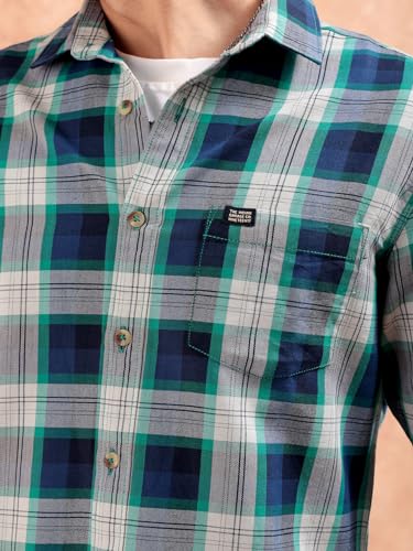 Image of The Indian Garage Co Men's Checkered Slim Fit Casual Shirt