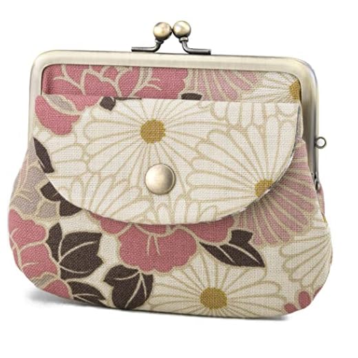 How to pack coins in luggage Vintage Floral Kiss Lock Wallet