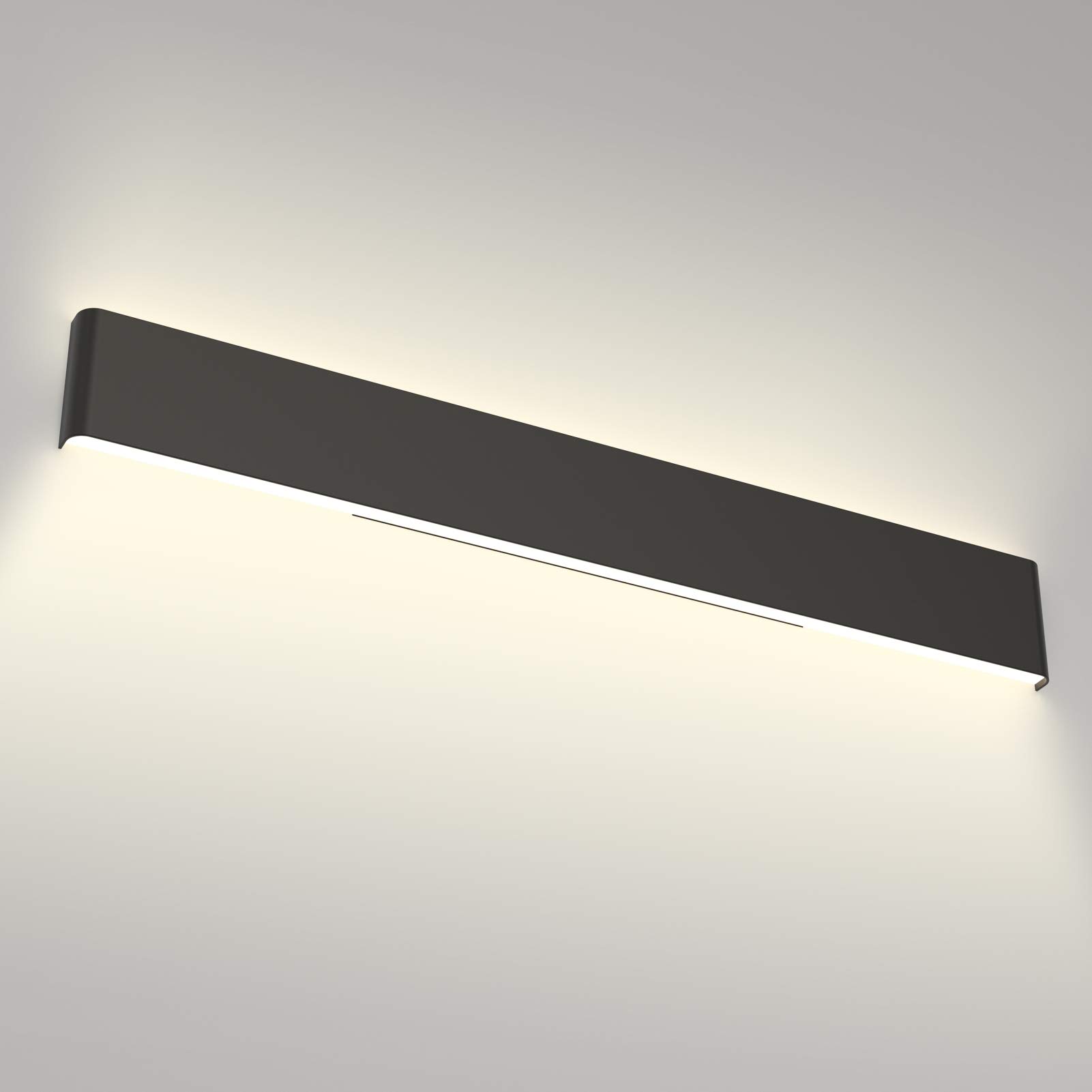 Aipsun43.3in/40W Modern Black Vanity Light Fixtures LED Bathroom Wall Light Up and Down Bathroom Lighting Fixtures Neutral White 4000K