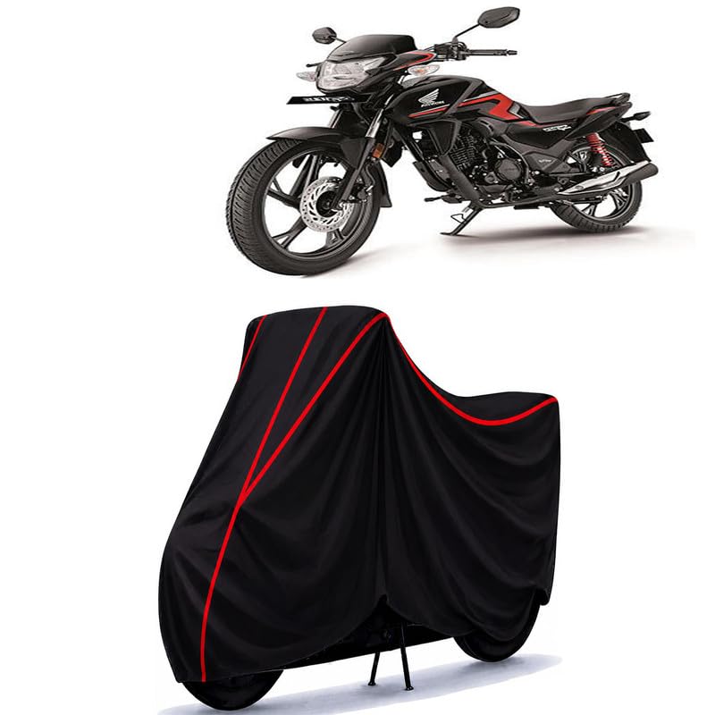 Image of SP 150 BS6 Water Resistant Bike Cover for All Motorcycles & Rain | Heavy Duty Taffeta Fabric | UV Protection, Dustproof, Scratchproof | All Weather Two Wheeler Body Cover with Elastic Bottom