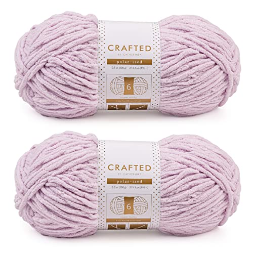 Image of Crafted By Catherine Blanket Solid Yarn - 2 Pack (213 Yards Each Skein), Lilac, Gauge 6 Super Bulky