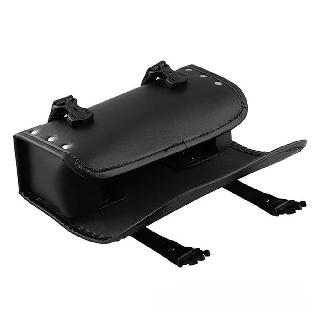 Borsa porta attrezzi anteriore e posteriore per moto, compatibile con la maggior parte dei modelli, fibbia a sgancio rapido, 30 cm x 10 cm x 11,5 cm, in poliuretano, impermeabile, nero