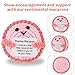 TOYMIS Positive Macaron, Emotional Knitted Doll Mini Cute Pink Support Crochet Macaron Motivational Inspirational Nuggets Food Toy with Encouragement Card for Birthday Gift Party Decorations
