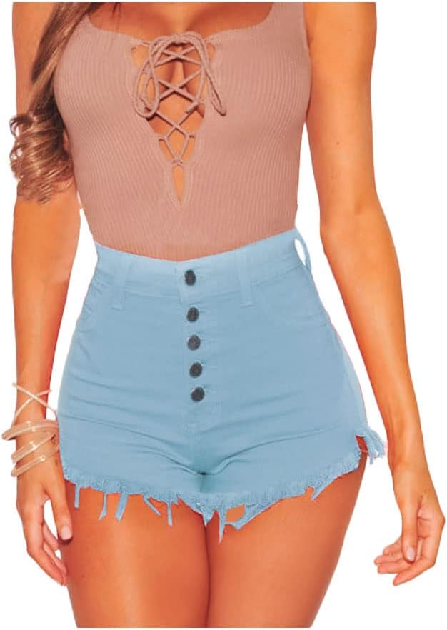 ZCFXJiTuanYZ Women's Summer Denim Shorts with Holes and Casual Pants,NO.5
