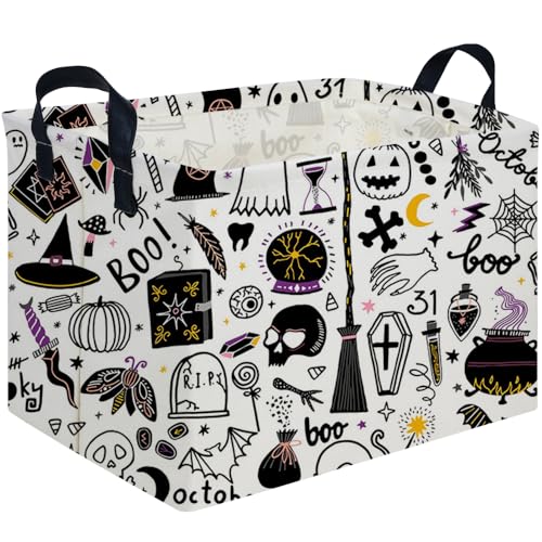 Image of Halloween Ghost thriller basket,Empty Halloween basket,Horror and thriller decor,Trick or Treat Box for Boys and Girls,Horror decor(Magic Halloween)