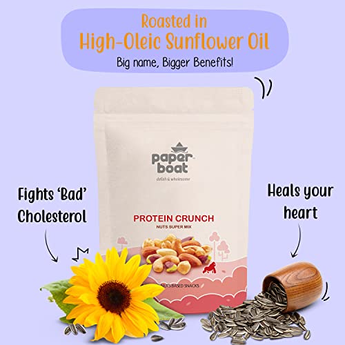 Image of Paper Boat Protein Crunch, Premium Nuts SuperMix, Healthy Trail Mix Dry Fruits | Almonds I Cashews I Pistachio I Chickpeas | Dryfruit Pouch (200 gm)