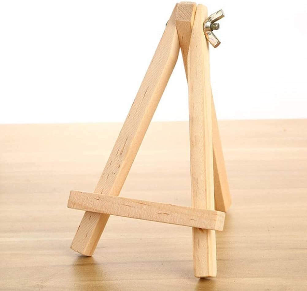 Small Tabletop Wood Display Artist A-Frame Easel, Photo Frame Bracket Photo Painting Triangle Easel