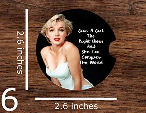 Marilyn Monroe Famous Quotes Glamorous Vintage Print Sublimation Car Coaster Set