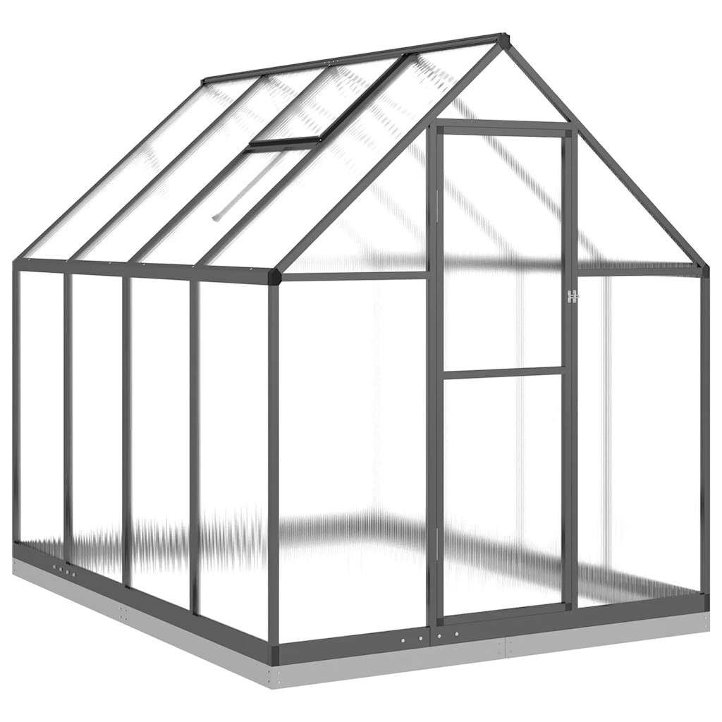 Aluminiowa szklarnia z podstawą antracytową, 224 x 169 x 202 cm
