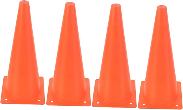 Sosoport 4pcs Durable Soccer Cones for Training Multi Function Agility Markers Bright Colored Road Cones for Football Basketball Taekwondo and Sports Drills