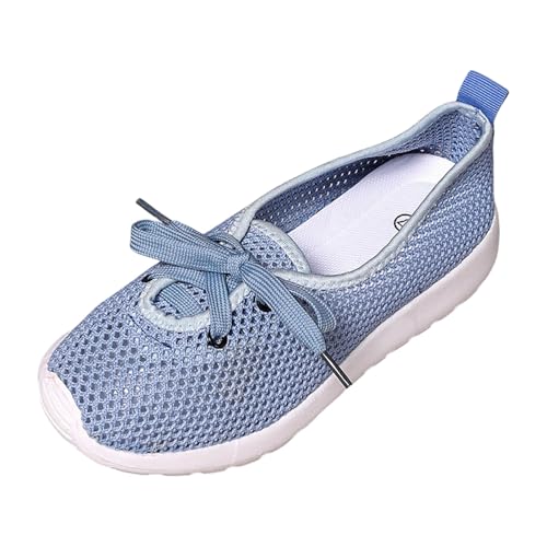 Women's Breathable Mesh Lace Up Sneakers Comfortable Casual Walking Shoes Lightweight Flat Sole Fashion Athletic