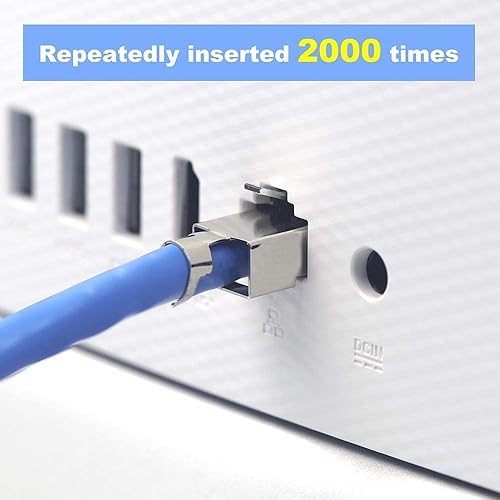 Miniatura 8 de VCE Paquete de 30 conectores RJ45 CAT7CAT6A, conectores modulares blindados que no pasan para cable grueso, extremos Ethernet chapados en oro 50u de