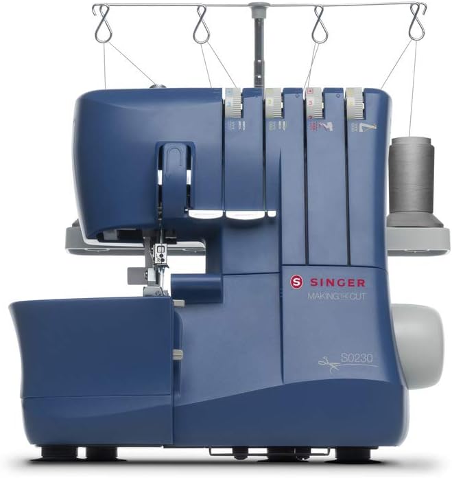 SINGER | Making The Cut S0230 Serger 4 Thread, Differential Feed, 1300 Stitches Per Min-Sewing Made Easy Serger, Blue