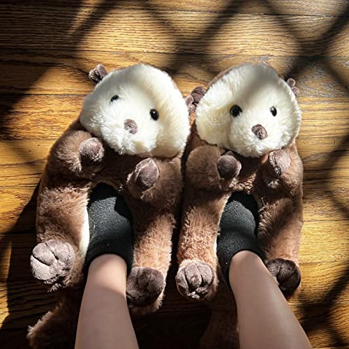 Image of Kids Animal Slippers, Soft Fuzzy Cozy House Shoes