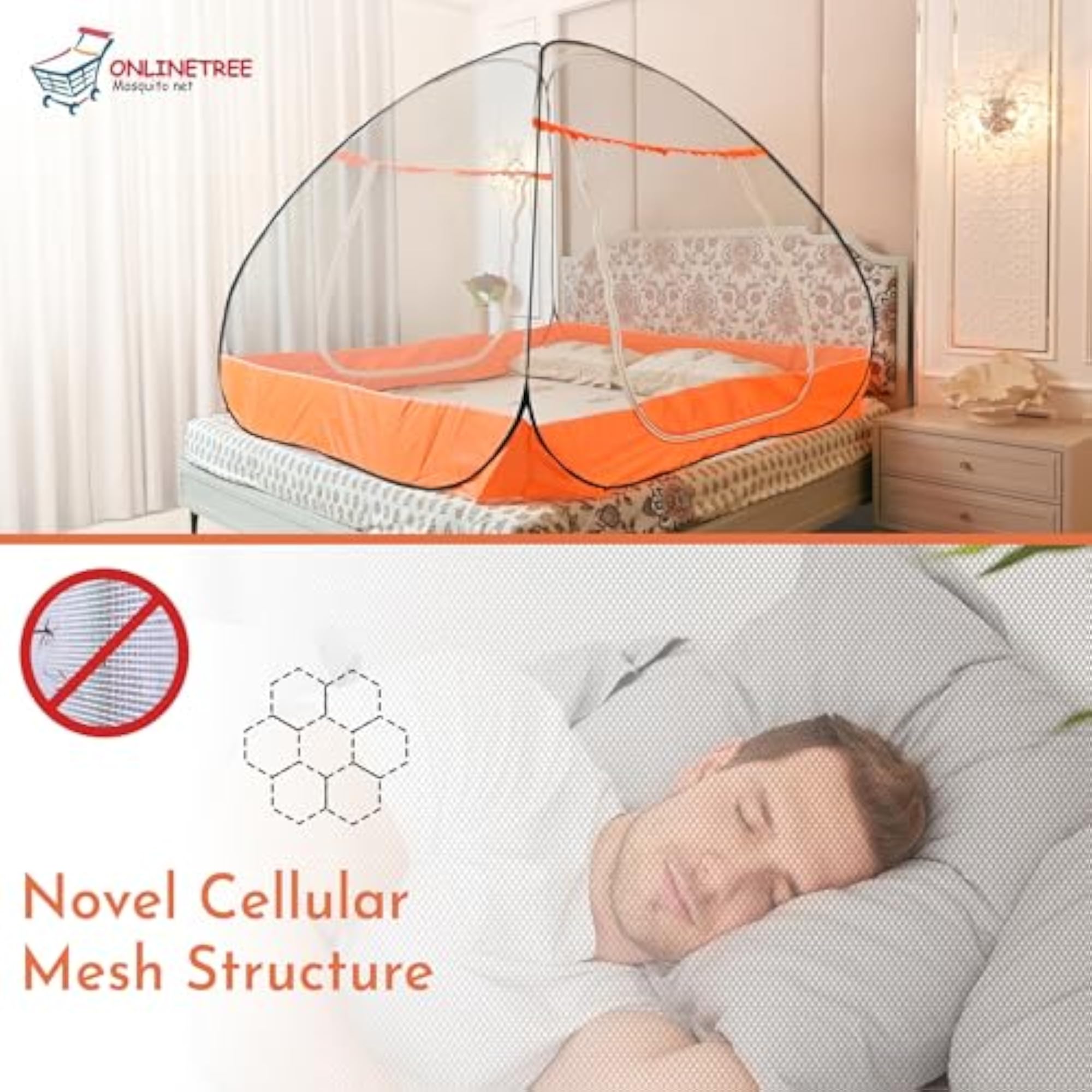 Double Bed Mosquito Net, Queen Size Embroidery Foldable Machardani