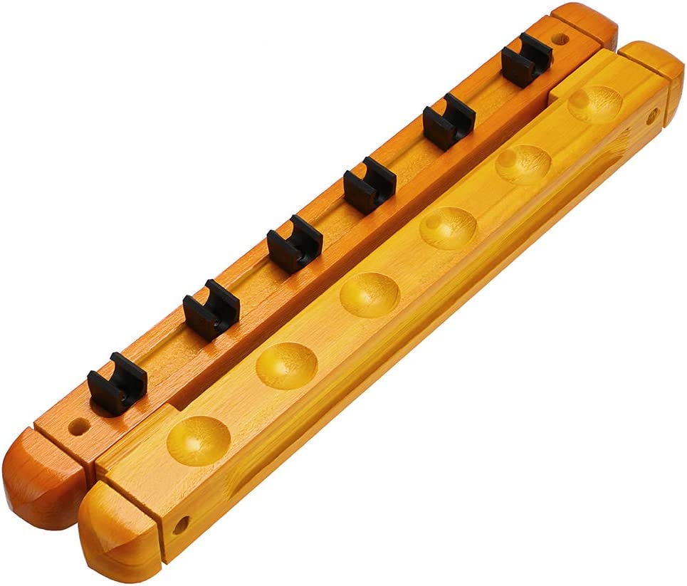 THE WHITE SHOP Billiard table billiards supplies stick stand pool stick stand ，Traditional Wall Mounted Solid Oak Billiard/Pool Cue Rack