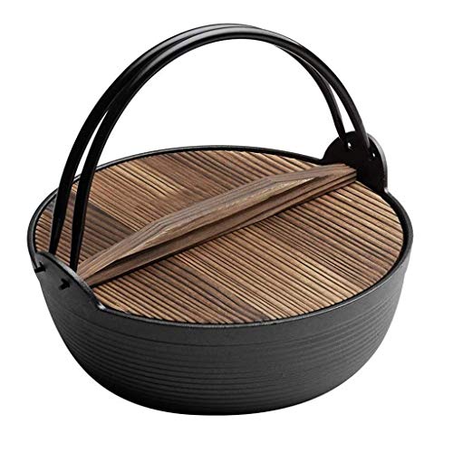 Cazuela de piedra de alta calidad con tapa para cocinar olla caliente y sopa casera, olla de estofado, olla de ramen, olla de inducción serie utensilios de cocina (tamaño: 110 pulgadas) (29 x 10,5 cm)