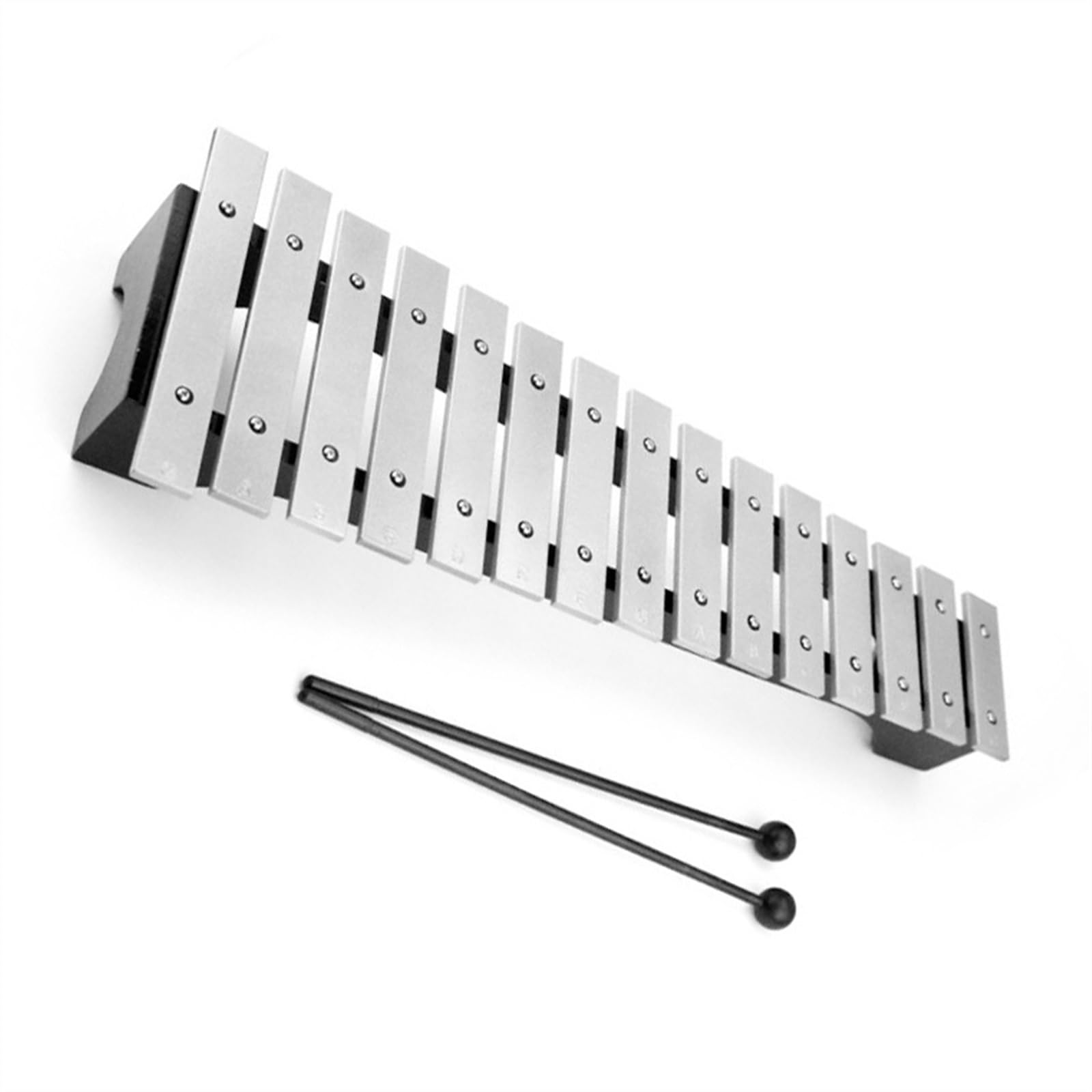 Strumento a percussione Glockenspiel Pratico e Squisito con Piastra in Alluminio a 15 Note. Strumento a percussione Glockenspiel