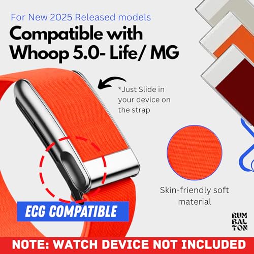 Image of Hydra Soft Wrist Strap for Whoop 5.0 One /Peak /Life MG Band Strap - Durable, Adjustable Fitness Tracker Strap | Breathable, Comfortable Bands for Workout, Sleep, and Health Monitoring (Device Not Included)