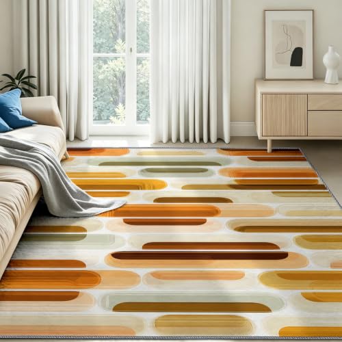 Moquette antidérapante salon marron 160x230 tapis rétro doux