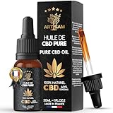 ARTISAM | Huile de CBD PURE H 40% 30 ml 12000 mg Pressée à Froid | Huile de Graines de chanvre | Formule Premium Fabriquée en France | Sommeil Puissant | cdb Hemp Oil herbe puff