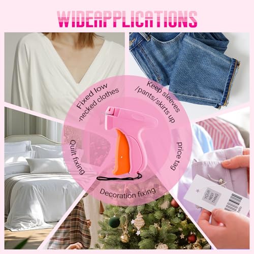Image of Stitch Gun for Clothes - Stitchy Tagging Gun for Clothing, Handheld Stitch Gun Quick Clothing Fixer, Sewing Kit Includes 6 Needle,3000 Fasteners(1500 Black & 1500 White)