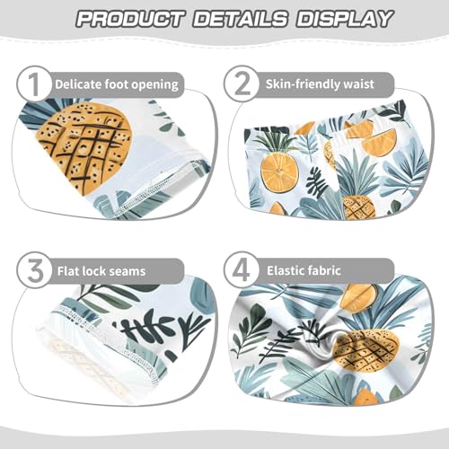 Abstract Pineapple Fruit Leaves Girls Leggings Soft Stretch Workout Yoga Dance Pants for Kids Casual Tights3