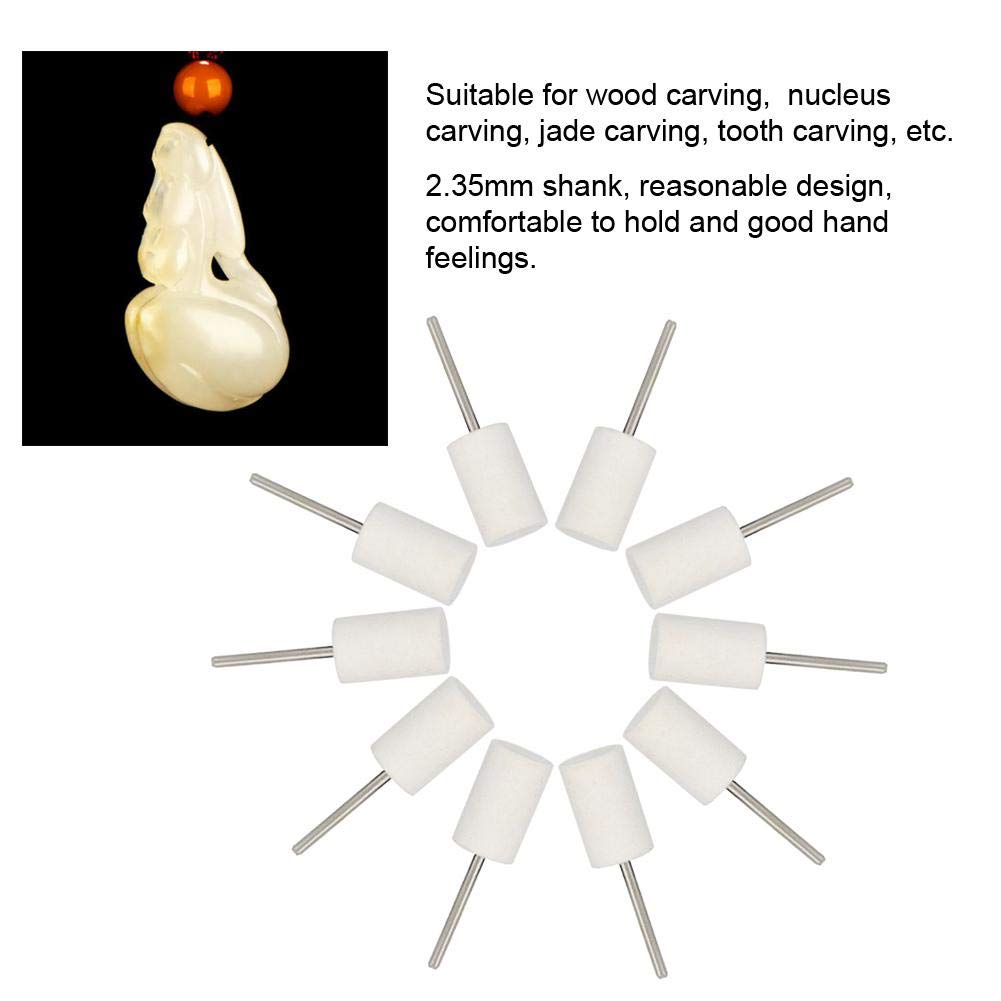 20pcs 2.35mm ruote lucidanti in feltro di lana, gambo lana lucidatura lucidatura mola testa gioielli strumento di lucidatura accessorio per acciaio inossidabile, prodotti in legno