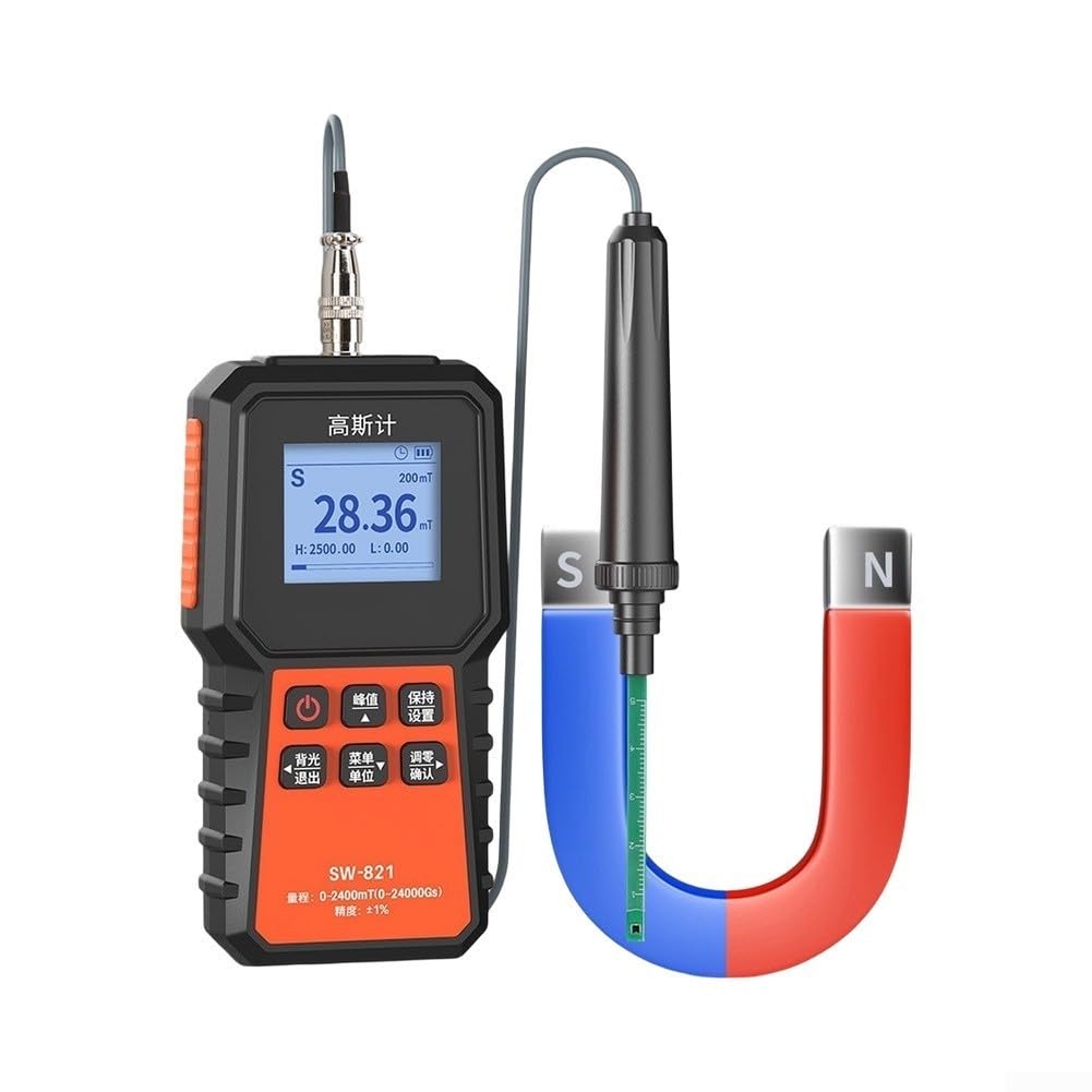 Medidor para gauss SW821 Magnético 2400mT para preciso Medidor(SW-821)