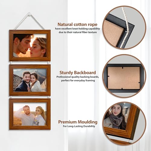 Image of Art Street Photo Frame For Wall Set Wall Hanging Photo Frame For Home and Office Decoration (Brown, 5x7 Inches)