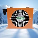 TEKKOAUTO Enfriador de aceite hidráulico refrigerado por aire, intercambiador de calor de radiador de aceite, 48 W, 12 V, AW0607T, 20 l/min, 680 Kcal/h ZG1/2
