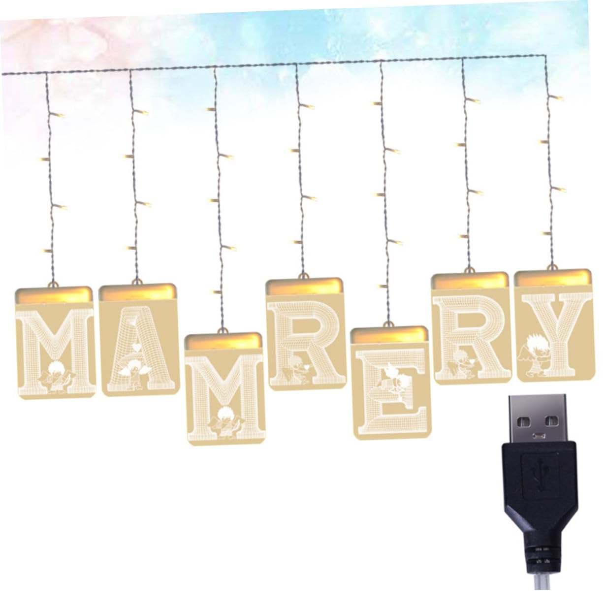 Heirate Mich LED Lichterkette USB Anschluss aus Acryl, Flammenlos