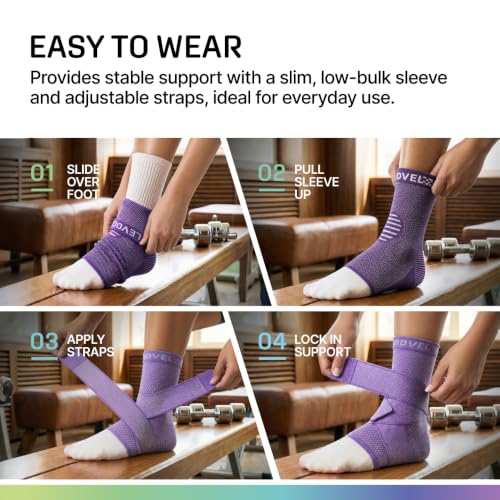 Image of Modvel Foot & Ankle Brace Socks with Adjustable Support Strap - Compression Sleeve for Sprained Ankle, Plantar Fasciitis Relief Tendonitis & Arthritis, Stabilizing Foot & Ankle Support for Women & Men