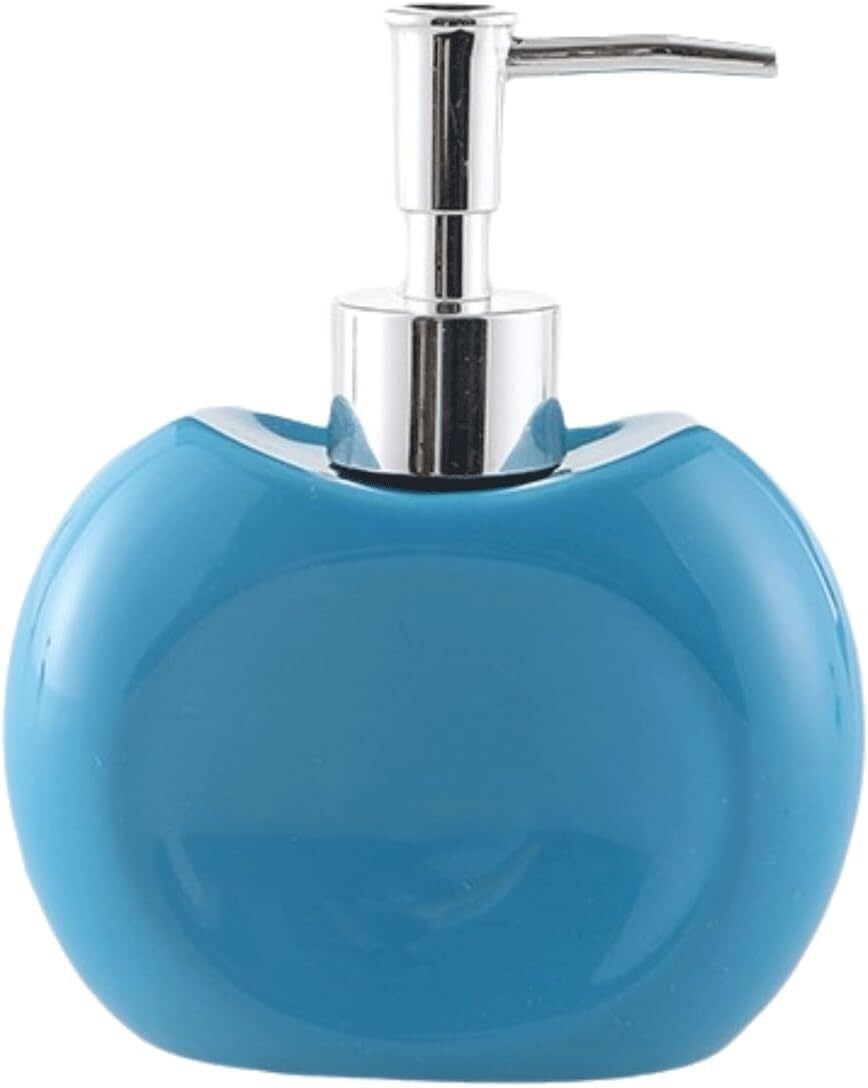 KUAYEOCF Soap bottle， Modern home ceramic soap dispenser 300ml bathroom hand washing accessories(Blue)