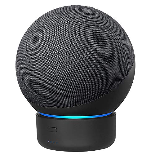 GGMM E4 Battery Base for Alexa Echo 4th Generation, Portable Accessories for 99.99 Amazon Echo 4th, Wireless Chargeable Battery Stand for Smart Speaker Echo 4, Black (Echo 4th Not Include)