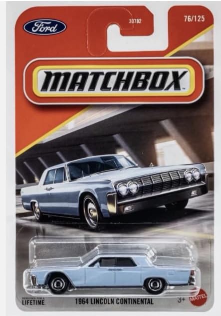 Matchbox 1964 Lincoln Continental Die-Cast Scale Model Car, Azul, Escala 1:64, #76/125