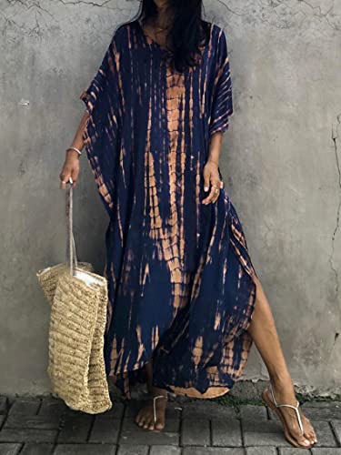 Image of Kaftan Dresses for Women Plus Size Summer Beach Dress with Print and Swim Cover Ups