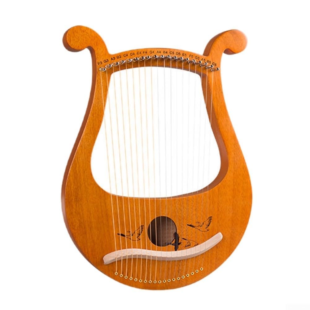 Harfa， 19 Strun Mahoń Lira Harfa, Drewniana Struna Instrument Muzyczny Klucz Strojeniowy Zapasowa