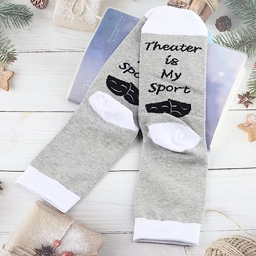 BLUPARK Theater Socks Acting Gift Theater Is My Sport 1 Pairs Socks Musical Drama Actor Actress Funny Gift3
