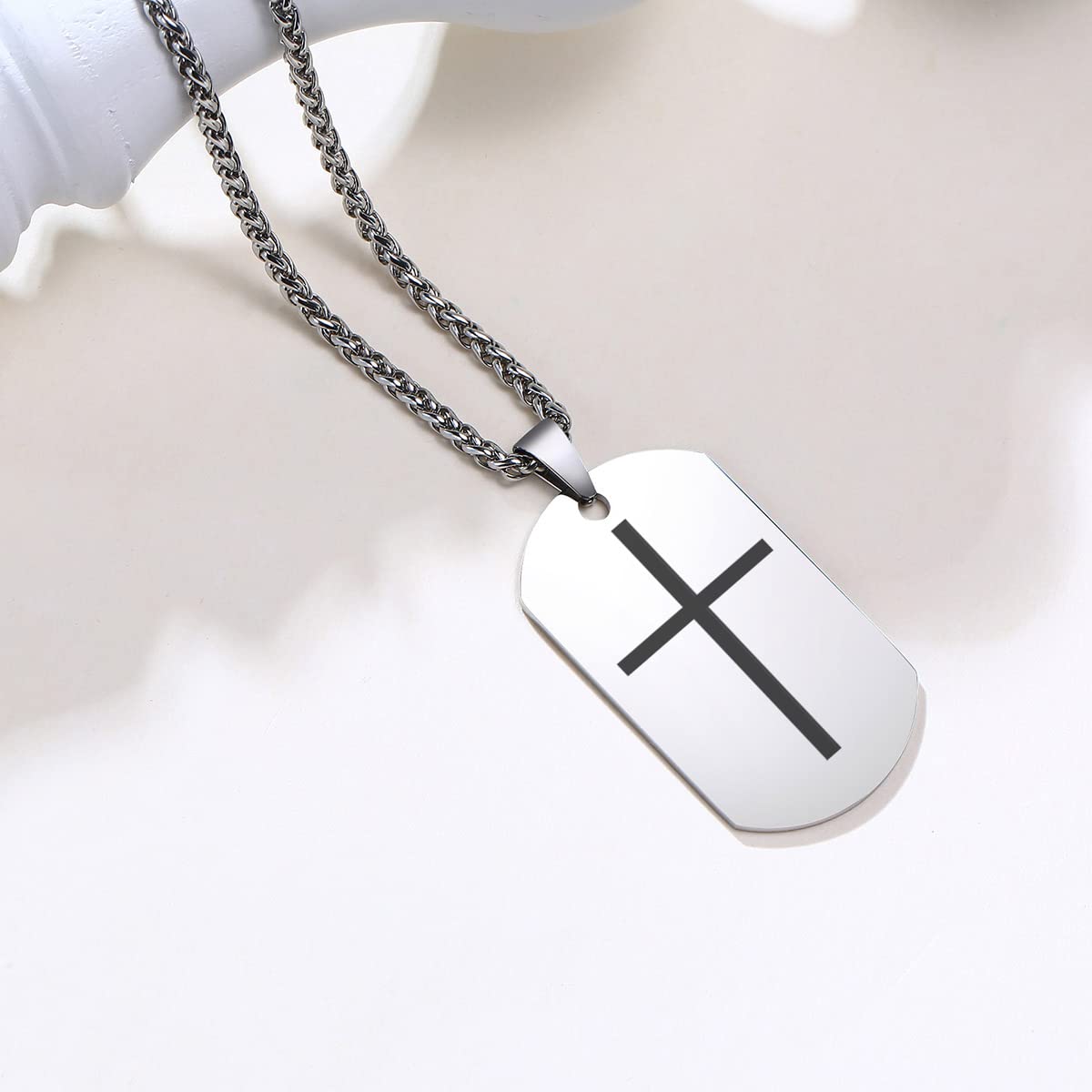 Collier Avec Pendentif Mini Croix En Acier Inoxydable :: Maison De
